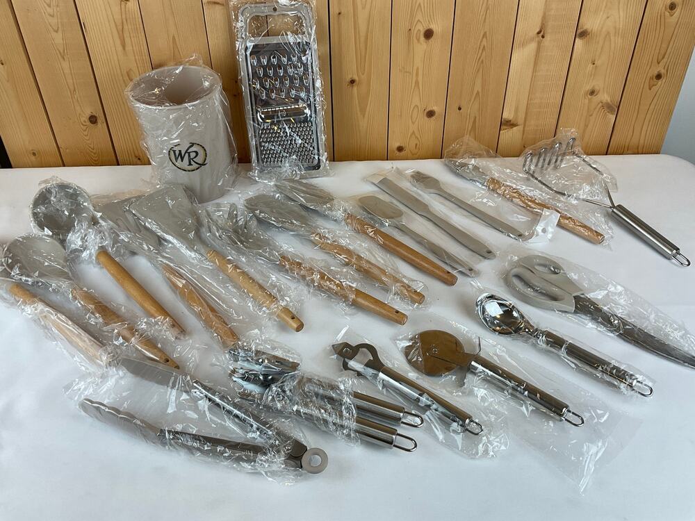 Silicone Kitchen Utensil Set, 21 Pieces, Gray